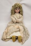 Large Simon & Halbig K&R bisque head doll, early 20th century, marked Simon & Halbig / K*R and dot