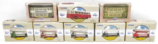 Corgi diecast models to include six Corgi classics Public Transport 97624 Double Deck Tram