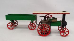 Mamod TE1A steam engine tractor and a Mamod trailer