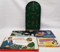 Casdon football by Casdon luxury toy No.150 and a bagatelle, and 3 board games (5)