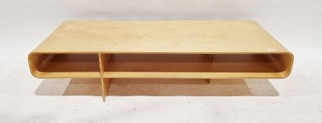 Isokon Plus (Windmill Furniture) Loop Table in birch ply, designed 1996, of rectangular form with