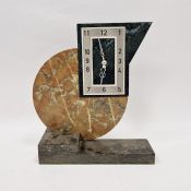 Early 20th century Art Deco electric mantel clock, the rectangular dial with Arabic numerals on grey