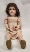 Armand Marseille (German) bisque head doll, marked AM 390/DRGM 246/1/A12M, with jointed