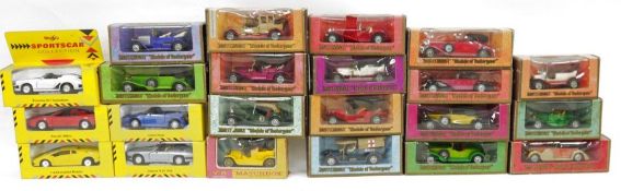 Quantity of boxed Matchbox Models of yesteryear and Maisto Sportcar collection diecast model cars to