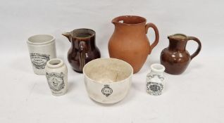 Group of Staffordshire and French pottery advertising wares including a James Keiller Dundee