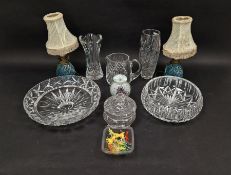 Stuart cut glass circular footed dish with flowerhead border, by Ludwig Kny, 28cm dia., Mdina