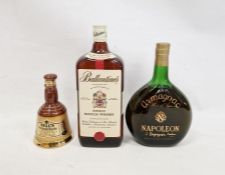 Vintage boxed bottle of Ballantines Finest Scotch whisky, Hors d'Age Napoleon Armagnac and a 18.