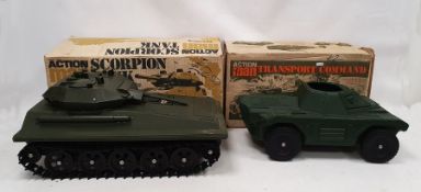 Palitoy Action Man Transport Command Armoured car together with a Palitoy Action Man Scorpion