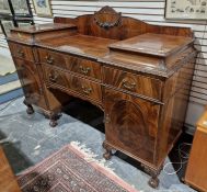Large 20th century mahogany pedestal sideboard from Williams, Briggs & Co Limited, having raised
