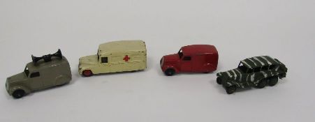 Dinky diecast model cars to include 34c Loudspeaker van, 253 cream Daimler ambulance, 280 red