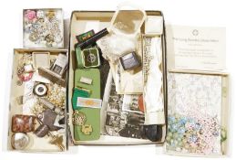 Assorted costume jewellery and other items including a Sentinel Valves desk calendar by Alley &