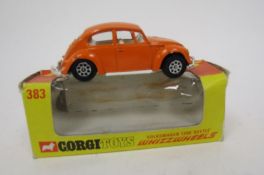 Three boxed Corgi Toys Whizzwheels diecast model cars to include 381 G.P. Beach Buggy, 383