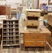 Vintage wirework vegetable/storage rack with label inscribed 'The Household Supply Atmospheric Churn
