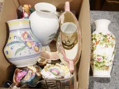 Royal Copenhagen vase with floral decoration, a Poole pottery traditional ware vase, a Carltonware