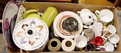 Molly Curly studio pottery jug and bowl, a Tuscan bone china part tea set with floral and gilt