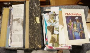 Quantity of vintage postcards, newspapers, theatre programmes, magazines, etc to include Laurence