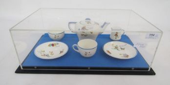 Corona Nursery tea wares printed with Joey The Clown, early-mid 20th century, printed green marks,