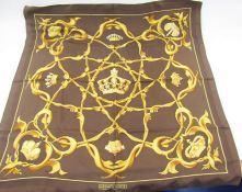Hermes silk scarf 'Couronne' (one small slight mark)