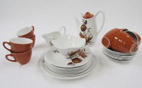 Midwinter Stylecraft Fashion Shape 'Cornfield' pattern part coffee-service and a 'Riverside' pattern