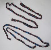 Vintage ethnic beaded trim, the beads turquoise, red and green with blue button detail and all based