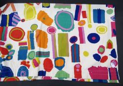 Zandra Rhodes for Heals 'Top Brass' curtain with polychrome abstract design, dimensions 253cm approx