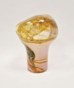 Sam Herman (b.1936) art glass vase of irregular shouldered form, decorated with mottled iridescent