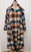 A 1970's oversized check wool coat labelled 