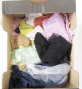 Large quantity of silk vintage stockings in various colours, black, orange, purple, cream, yellow,