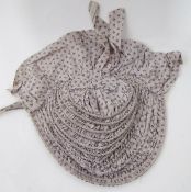 Various mid 19th century items - to include a 'Poke' bonnet, printed cotton in purple with stripes