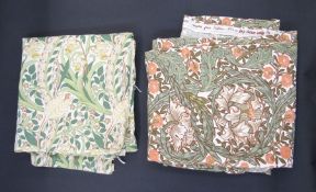 Seven pieces of Sandersons vintage fabric, each as a single curtain, to include 'African