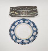 Elle of Norway pottery plate with leaf decoration and a Glyn Colledge pottery dish (2)