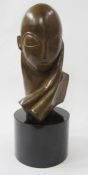 Constantin Brancusi (1876-1957), Art Deco bronze bust (Mademoiselle Pogany), signed to reverse on