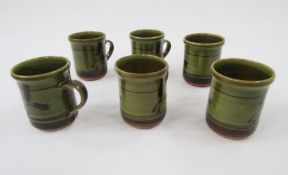 Dieter Kunzemann pottery green ground part coffee service and a pottery coffee service by Ann