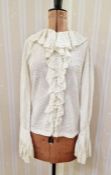 1970's/80's Mexicana pintucked and lace detail blouse with full-length sleeves trimmed with lace,