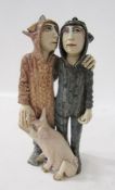 Amanda Popham pottery figure group 
