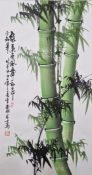 Japanese painting  On board Study of bamboo, 97cm x 52cm