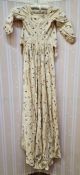 Late 18th century block printed cotton calico in imitation of embroidery, part full length dress (