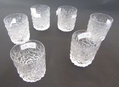 Set of six Whitefriars glass 