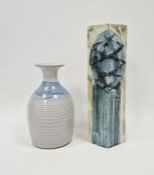 Carn Pottery of Penzance, Cornwall tall vase of pentagonal form, with tube-lined floral