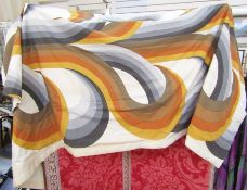 Two pairs of Heals 'Cascade' pattern curtains designed by Evelyn Redgrave, circa 1972, in two sizes,