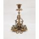 Late 19th century gilt metal candlestick surmounted with three swans before a frond sconce nozzle - Image 1 of 2