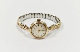 Vintage 9ct gold cased Marvin lady's cocktail wristwatch, the circular dial having gilt baton hour