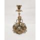 Late 19th century gilt metal candlestick surmounted with three swans before a frond sconce nozzle - Image 2 of 2