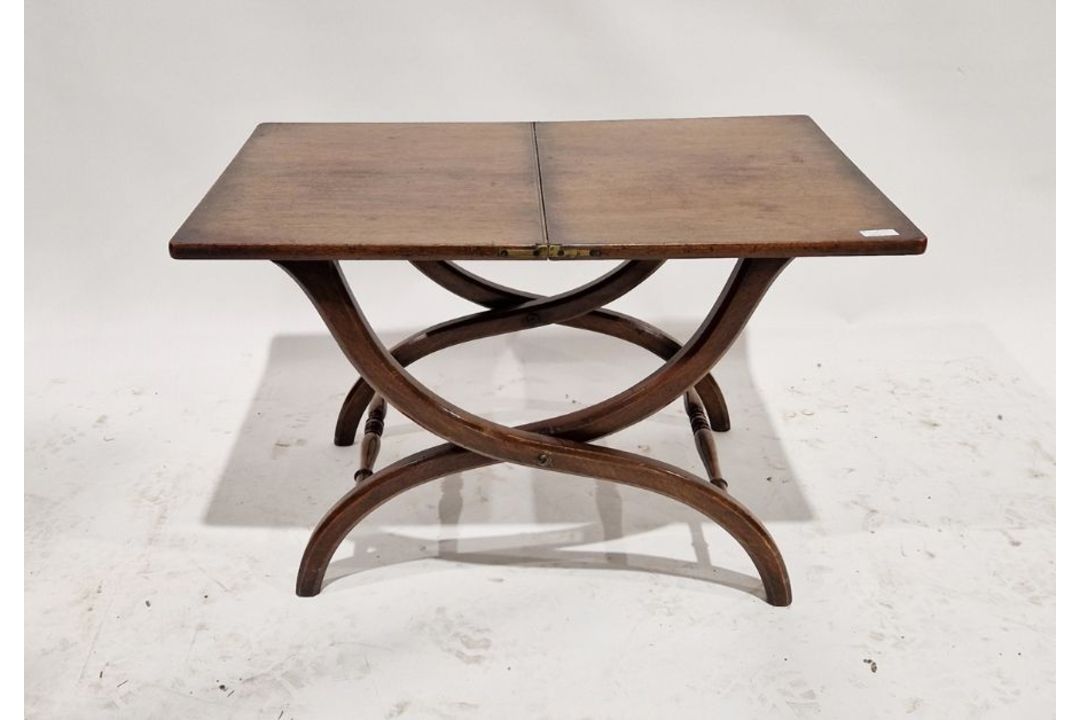 Mahogany folding side table of rectangular form, 47cm high x 76cm wide x 50cm deep when open - Image 1 of 2