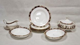 Royal Crown Derby bone china 'Chelsea Garden' pattern part dinner service, printed iron red marks,