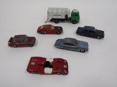 Dinky Toys diecast model playworn cars to include 213 Ford Capri Racing Car No.20, Ferrari 312 P