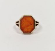 14ct gold gent’s ring inset Georgian octagonal cornelian seal, dated 1788, 5g approx. total