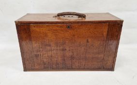 Mahogany table-top engineer's cabinet, the removable front enclosing four drawers with drawing