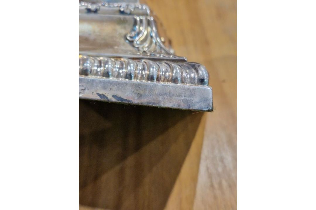 Victorian set of four large silver candlesticks, of Corinthian column form, on square bases, - Image 5 of 31