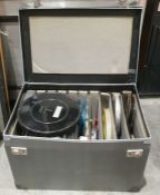 Box of approximately 20 untitled/unknown 16mm movie films of various can and reel sizes